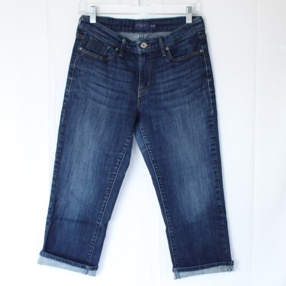 LEVIS SAN FRANCISCO DEMI CURVE CLASSIC CAPRI JEANS SZ 8/29 WOMENS CUFFED STRETCH - Picture 1 of 16